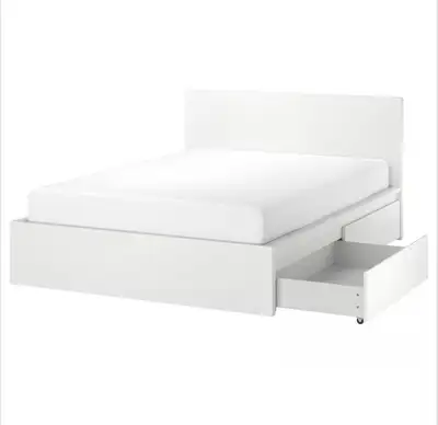IKEA MALM White Queen Bed with two drawers, View more