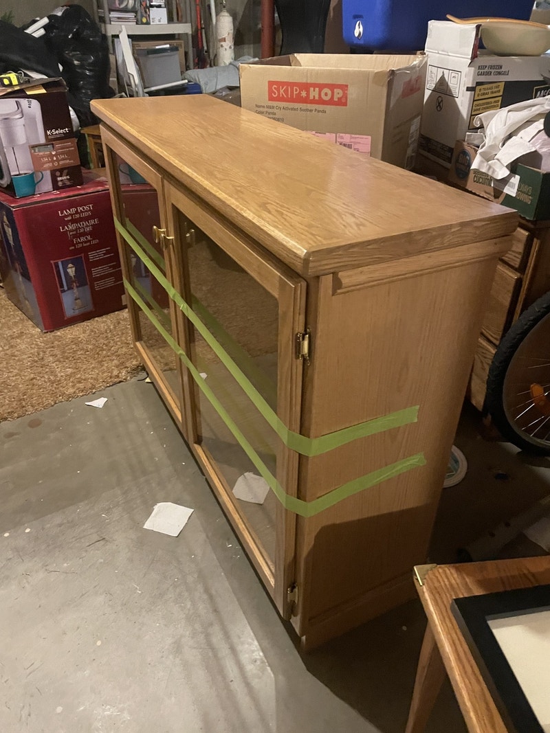 Custom solid oak and glass display Hutches & Display