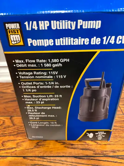 Pompe utilitaire Power Fist 1/4 HP Utility Pump, View more