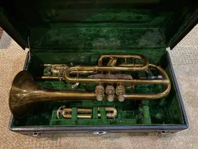Vintage CONN cornet, View more