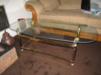 Glass and Brass Coffee table