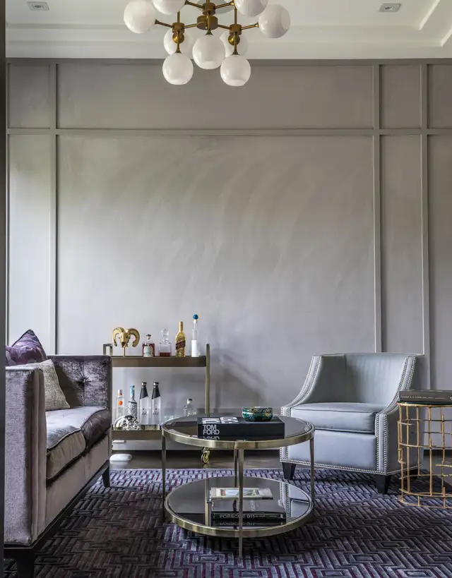 Accent Chair - Grey with Studs