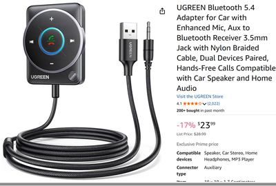 New open box condition. Tested, excellent working condition, very easy and fast connecting with phon...