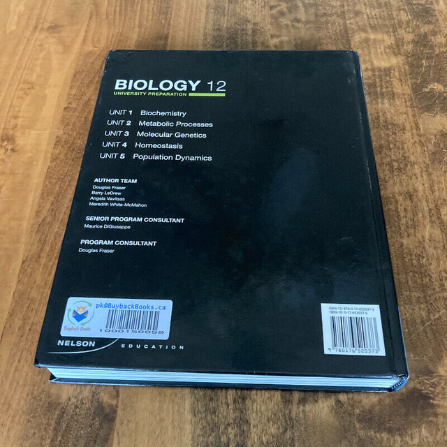 *$39 Nelson BIOLOGY 12 Grade 12 Textbook, FREE GTA Delivery in Textbooks in City of Toronto - Image 4