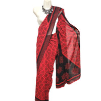 Red and Black Pre Stitched PRE-PLEATED Saree - NEW!