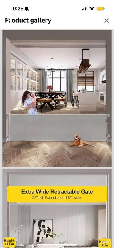 retractable baby gate extra long , View more