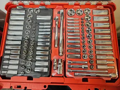 Milwaukee Packout Metric & Imperial 3/8" 1/4" Socket/Ratchet set, View more