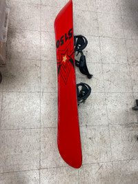 Snowboard with binding