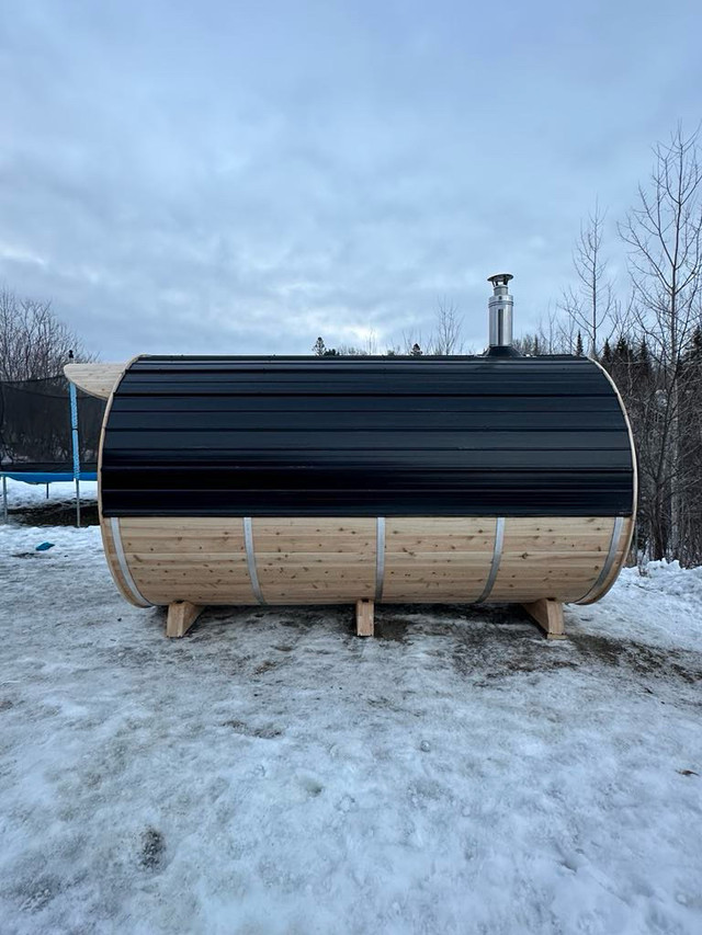 7x12’ Barrel Sauna with Panoramic Dome  in Hot Tubs & Pools in North Bay - Image 3