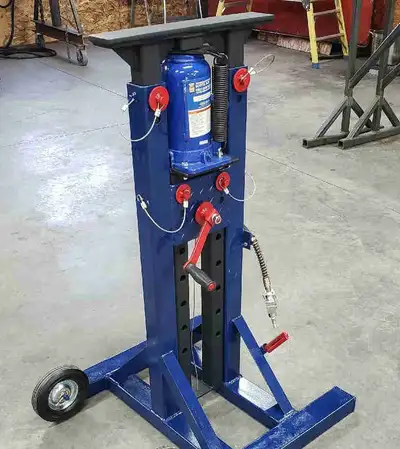 Custom made sprayer jack/high lift jack Perfect for changing tires on your sprayer, just remove pins...