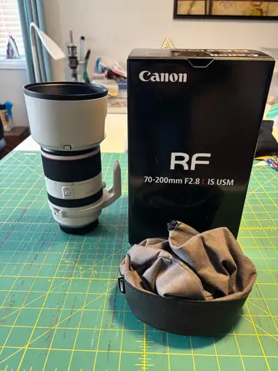 I am selling my Canon RF 70-200 f2.8 L is lens. It is in new condition and comes with box and everyt...