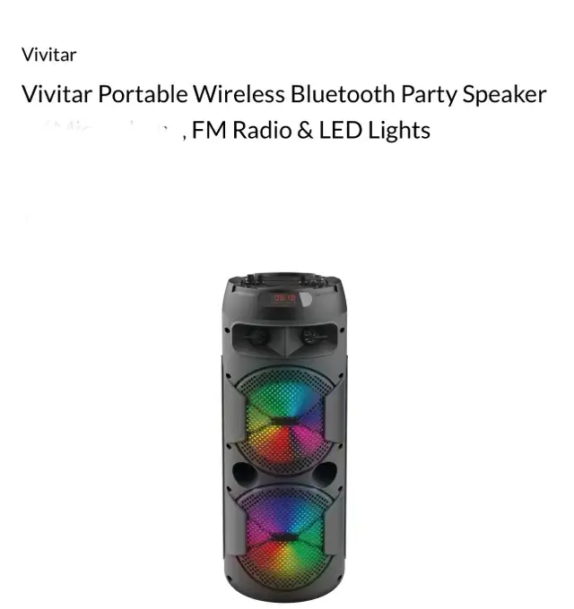 Vivitar Portable Wireless Bluetooth Party Speaker62863270591746128