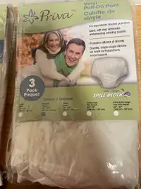 Brand new Priva waterproof Vinyl pull on diaper