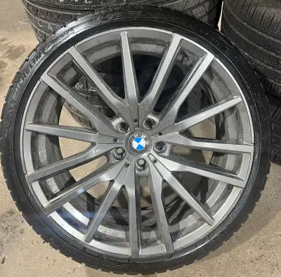 245/35R20 Michelin Pilot Alpin PA4 tires x 4 with 20X9 Replika R233 Gunmetal Wheels *built specifica...