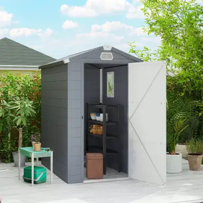 4.5' x 6' Garden Storage Shed with Latch Door, Vents, Sloped Roo, View more