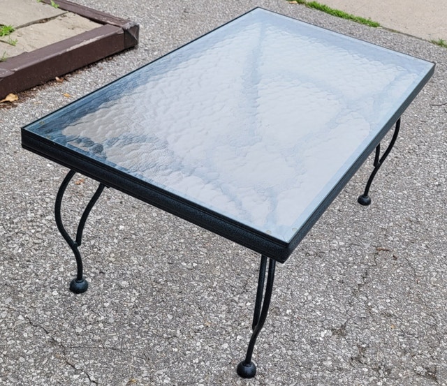 Vintage Wrought Iron Coffee Table with Glass Top Arts & Collectibles Oshawa / Durham Region