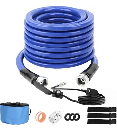 RV Heated Water Hose 50Ft, -40 ℉ Antifreeze Heated RV Water Hose with Energy Saving Thermostat, 5/8...