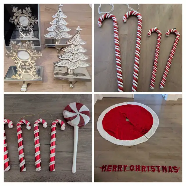 Christmas red,silver,white decoration lot in Holiday, Event & Seasonal in City of Montréal - Image 2