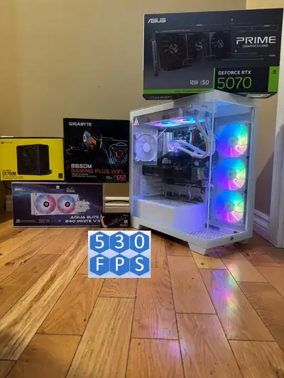 New RTX 5070 Liquid Cooled Ryzen 5 9600X RGB PC Win 11, View more