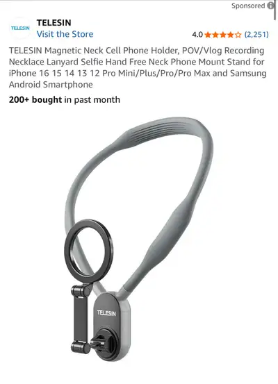 TELESIN Magnetic Neck Cell Phone Holder, View more