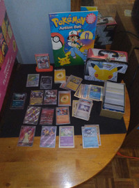 Pokemon cards and vintage pop out book 