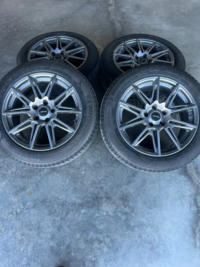 Set of 4 Alloy Rims with Michelin Tires X-ice 225/55 R18 in Tires & Rims in Ottawa - Image 2