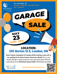Brain Tumour Foundation of Canada Garage Sale