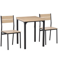 3-piece Dining Table Set with 2 Chairs