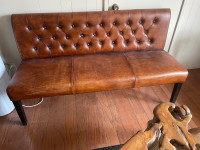 NEW leather bench • 5’.4” x 11” x 38” • rust brown  