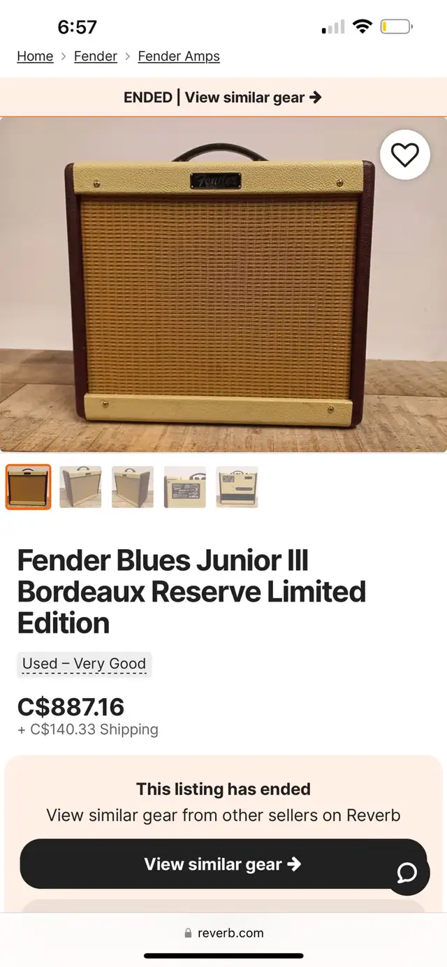 Fender Blues Junior III limited edition “Bordeaux”  guitar amp in Amps & Pedals in Edmonton - Image 8