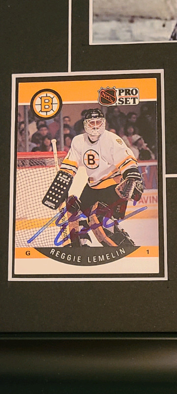 Reggie Lemelin Signed Framed Boston Bruins Card/Photo Combo  in Arts & Collectibles in City of Toronto - Image 2