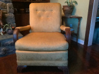 Vintage arm chair with ottoman