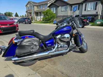 For sale: 2004 Honda Shadow 750. Comes with crash bars, sissy bar, and saddle bags. Excellent learne...