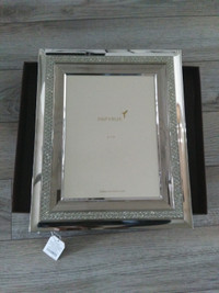 Luxurious Silver with Crystals Papyrus Wedding Picture Frame - C