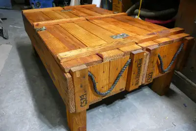 RUSTIC AMMUNITION BOX COFFEE TABLE, View more