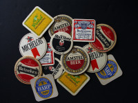 Collection Vintage Beer Coasters, Bar Decor. Fort Erie