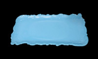 Antique Dithridge Opaque Turquoise Blue Milk Glass Vanity tray