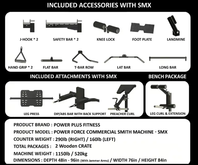POWER FORCE COMMERCIAL SMITH MACHINE - SMX   - Chilliwack in Exercise Equipment in Chilliwack - Image 3