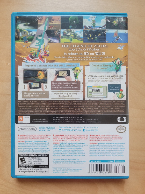 Wii U The Legend Of Zelda Windwaker Video game in Nintendo Wii U in City of Toronto - Image 3