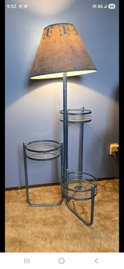 Vintage 3-Tier Plant Stand Floor Lamp – Retro/Mid-Century , View more