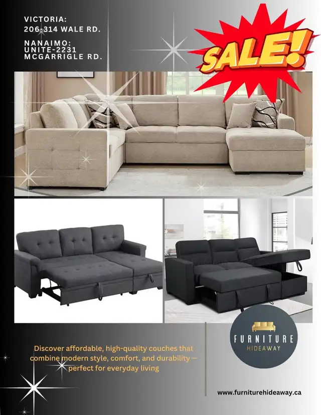  FURNITURE ON SALE — COUCHES, BEDFRAMES, DINING & MORE! in Couches & Futons in Victoria - Image 4