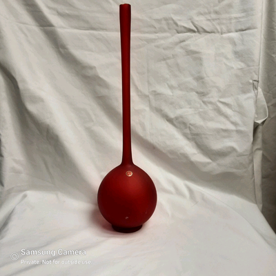 Mid century modern hand blown Italian tall glass vase, 1960s, View more