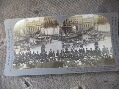 1911 CORONATION KING GEORGE V QUEEN MARY STEREOVIEW CARD $10., View more