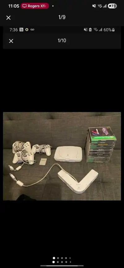 Playstation 1 mini with games no power cord , View more