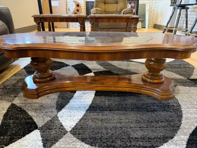 Wood Coffee Table with 2x Matching End Tables, View more