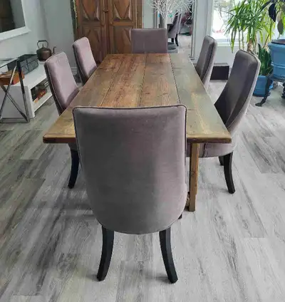 6 Chaises en velours de salle à dîner, View more