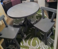 VERY NICE HAND CRAFTED SOLID WOOD TABLE AND TWO MATCHING CHAIRS!