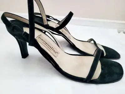 Sexy Black Heels Dress Shoes Slingback Thin Straps size 10, View more
