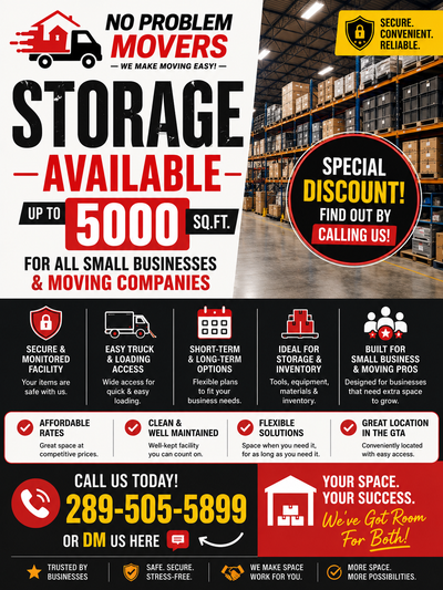 Secure and spacious warehouse storage is available for your business needs, offering up to 5000 sq....