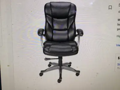 Office Osgood Bonded Leather High-Back Manager's Chair - Black, View more